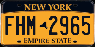 NY license plate FHM2965