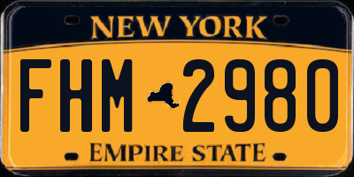 NY license plate FHM2980