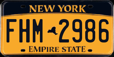 NY license plate FHM2986