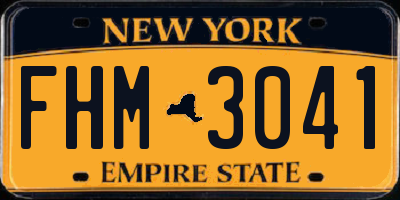 NY license plate FHM3041