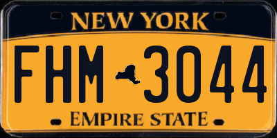 NY license plate FHM3044