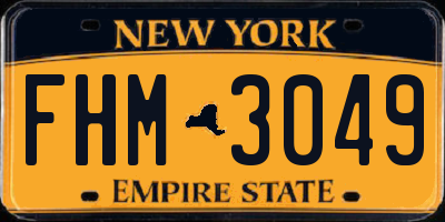 NY license plate FHM3049