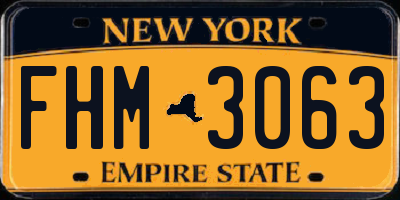 NY license plate FHM3063