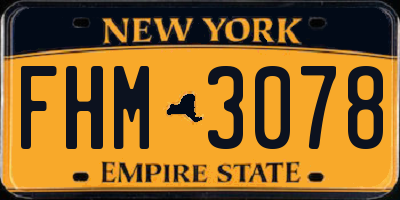 NY license plate FHM3078