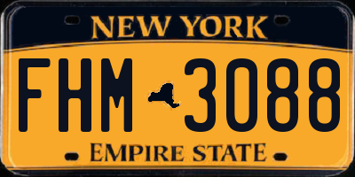 NY license plate FHM3088