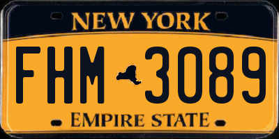 NY license plate FHM3089