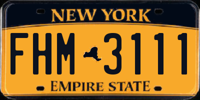 NY license plate FHM3111