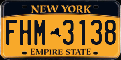 NY license plate FHM3138