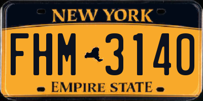 NY license plate FHM3140