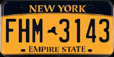 NY license plate FHM3143