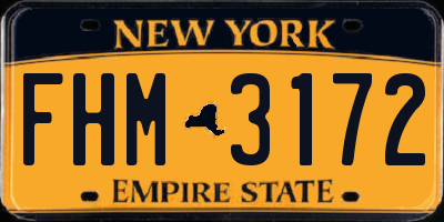 NY license plate FHM3172