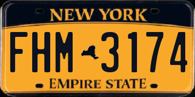 NY license plate FHM3174