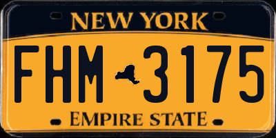 NY license plate FHM3175