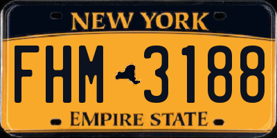 NY license plate FHM3188