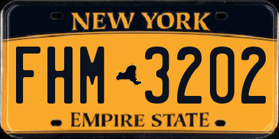 NY license plate FHM3202