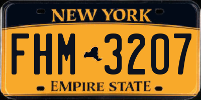 NY license plate FHM3207