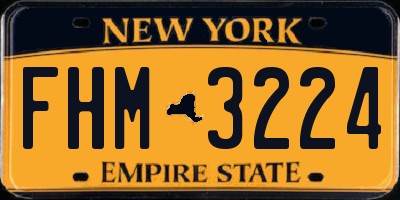 NY license plate FHM3224
