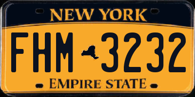 NY license plate FHM3232