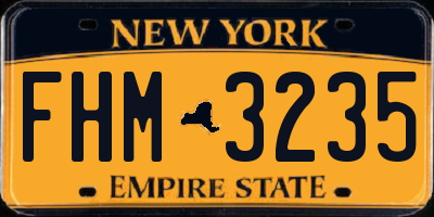 NY license plate FHM3235
