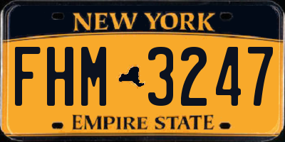 NY license plate FHM3247