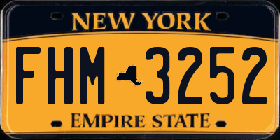 NY license plate FHM3252