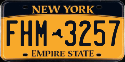 NY license plate FHM3257