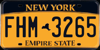 NY license plate FHM3265