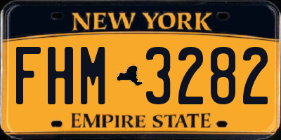 NY license plate FHM3282