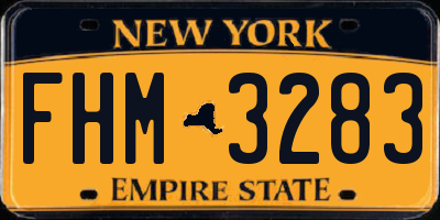 NY license plate FHM3283