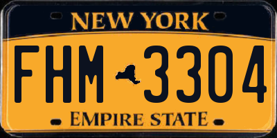 NY license plate FHM3304