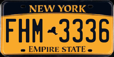 NY license plate FHM3336