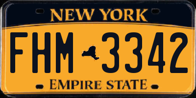 NY license plate FHM3342