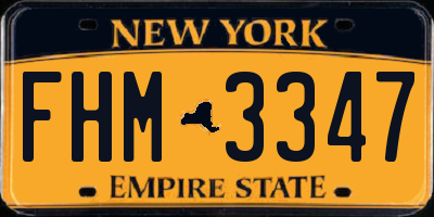 NY license plate FHM3347