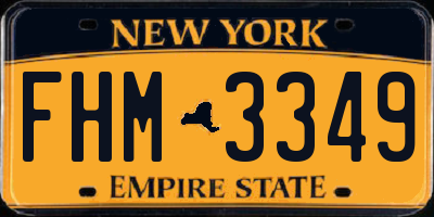 NY license plate FHM3349