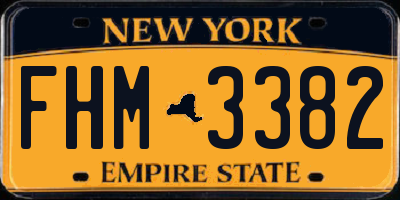 NY license plate FHM3382