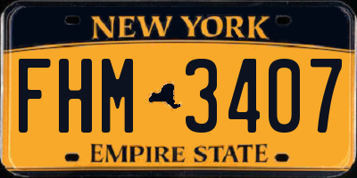 NY license plate FHM3407