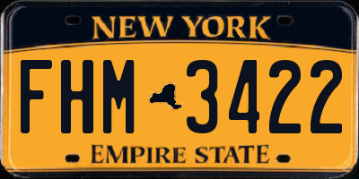 NY license plate FHM3422