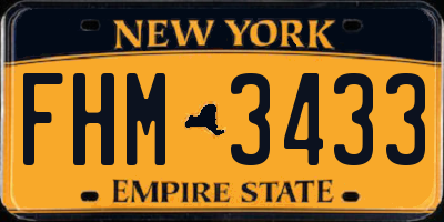 NY license plate FHM3433