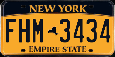 NY license plate FHM3434