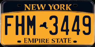 NY license plate FHM3449