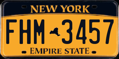 NY license plate FHM3457