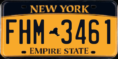 NY license plate FHM3461