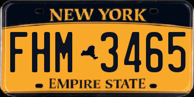 NY license plate FHM3465