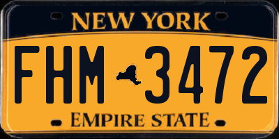 NY license plate FHM3472