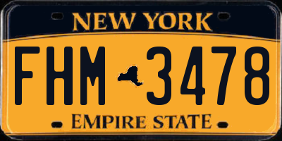 NY license plate FHM3478