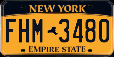 NY license plate FHM3480