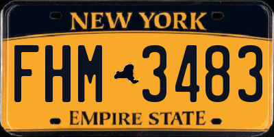 NY license plate FHM3483