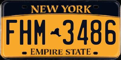 NY license plate FHM3486