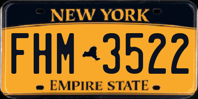 NY license plate FHM3522