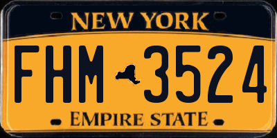 NY license plate FHM3524